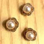 Perle knapper med strass