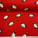 Bomullsjersy rød med biler