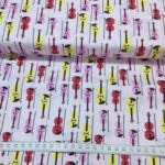 Bomull med rosa gitarer