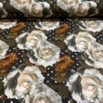 Bomullsjersey 3D blomster - Bilde 4