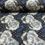 Bomullsjersey 3D blomster - Bilde 3