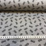 Pique bomullsjersey grå med ananas