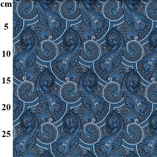 fast bomull blå - paisley